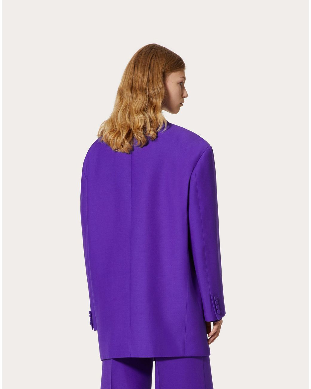 Valentino Purple Crepe Couture Double-Breasted Blazer