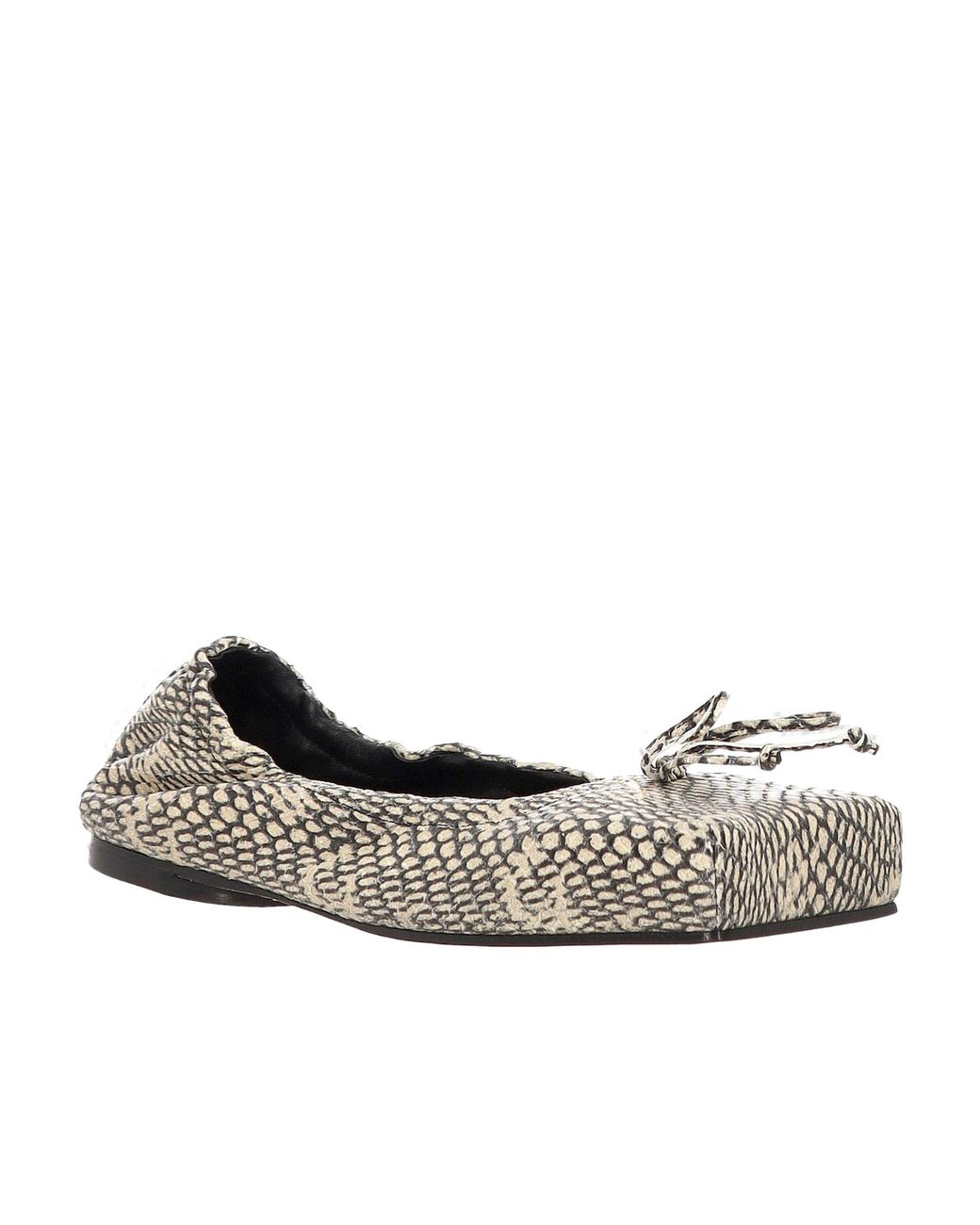 Jacquemus White Printed Square Toe Flats