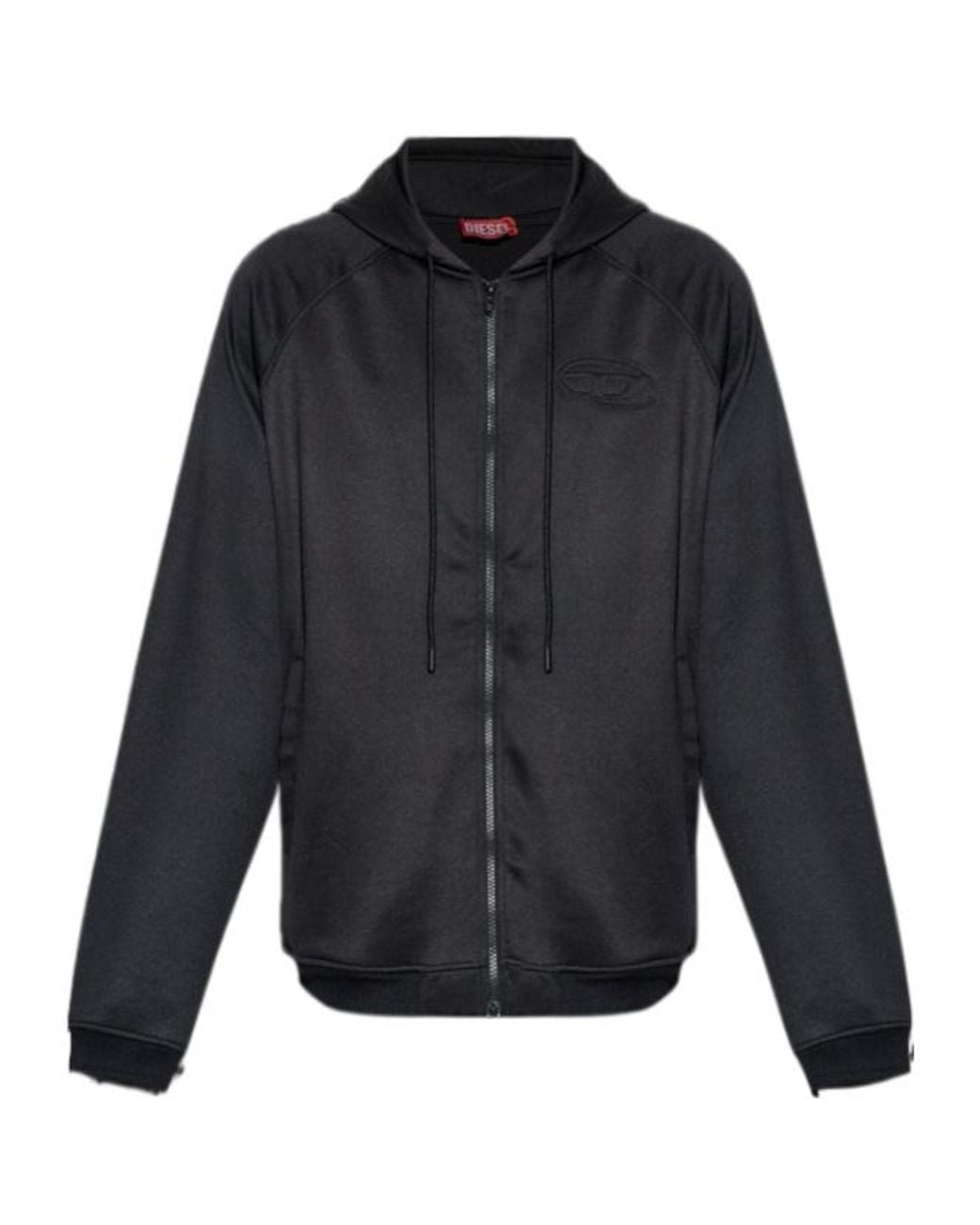 DIESEL Blue Zipped Hoodie for men