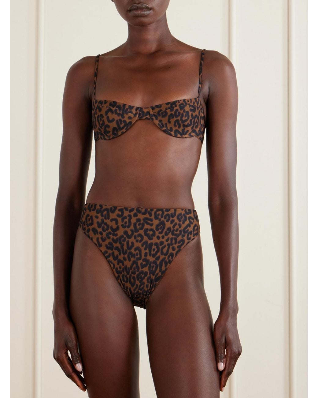 Haight Gray Leopard-Print Bikini Briefs