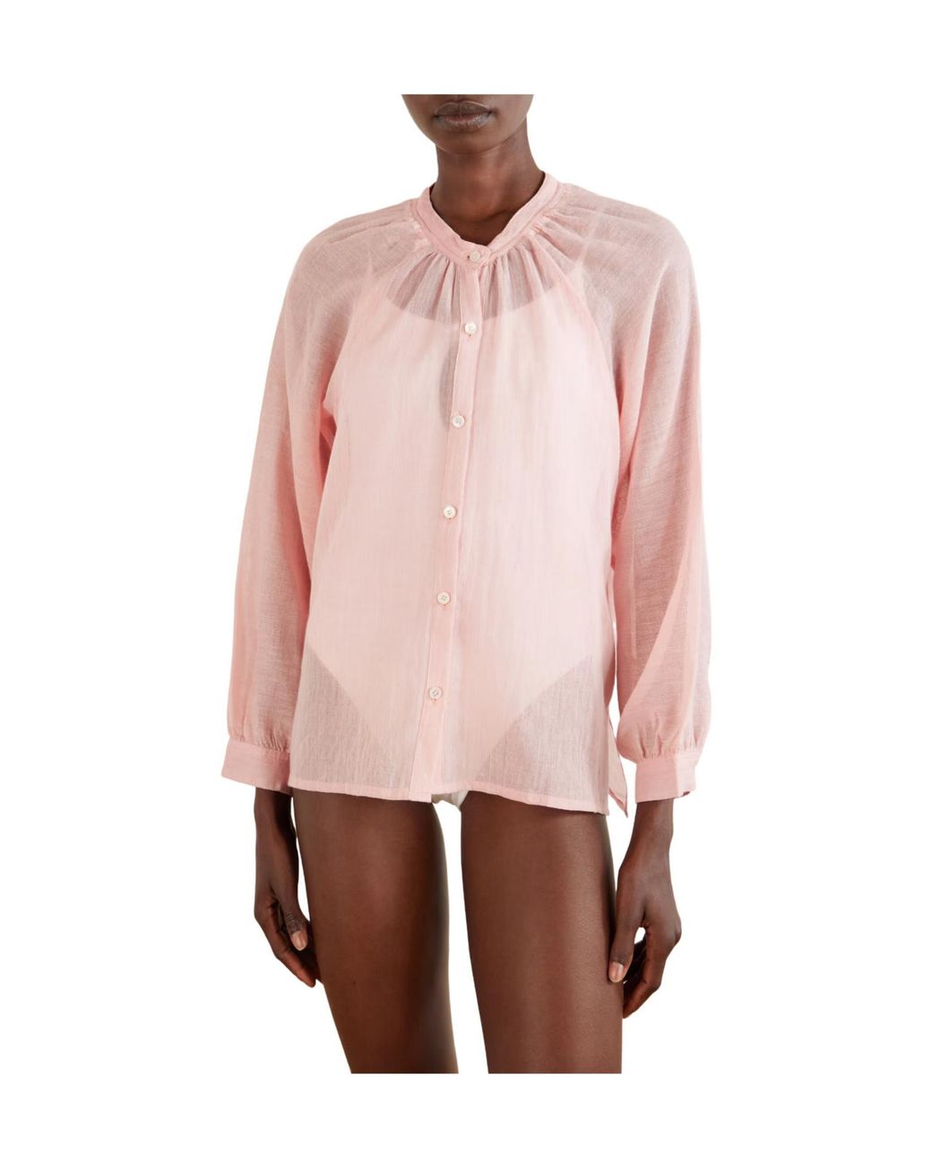Lemlem Pink Solid Cotton Shirt
