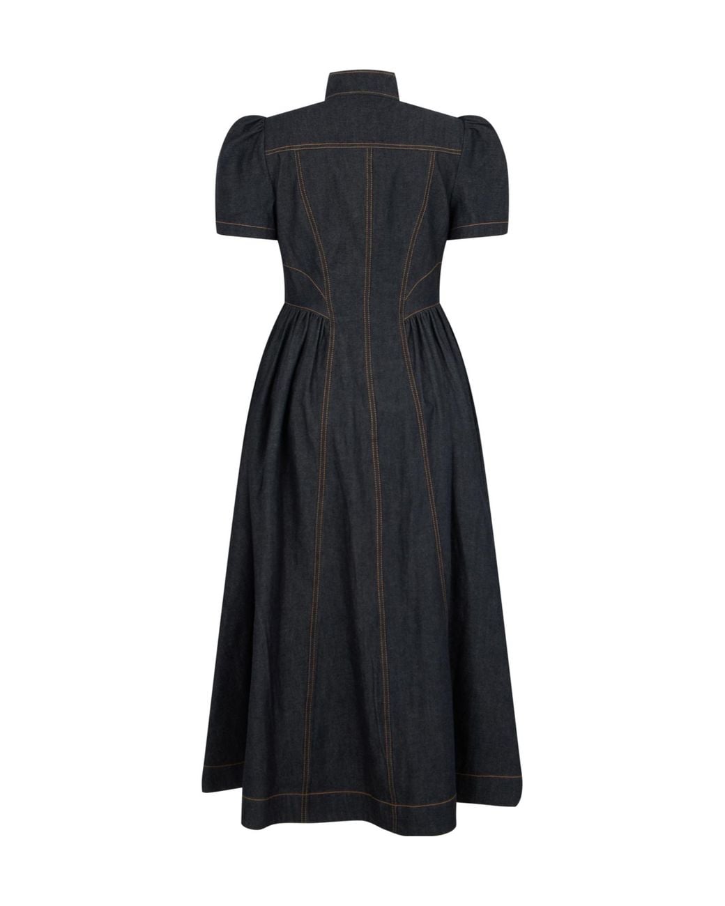 Zimmermann Black Corset Denim Midi Dress