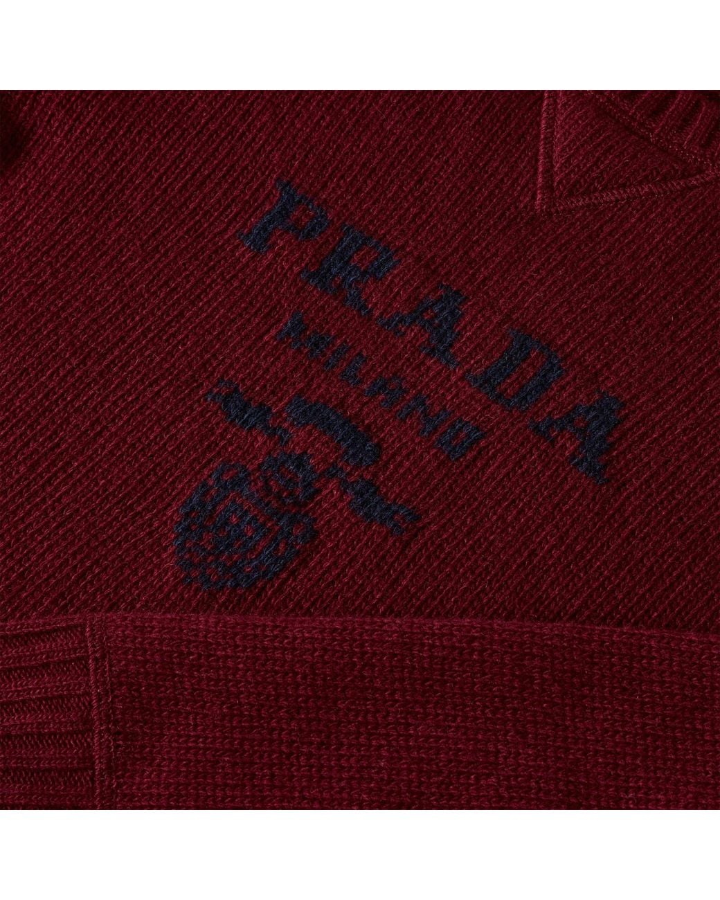 Prada Red Crew Neck Knit Sweater