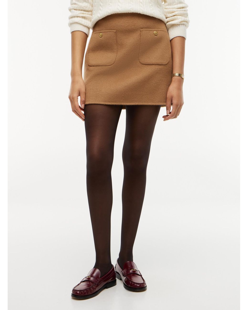 Tommy Hilfiger Brown Button-Embellished Mini Skirt