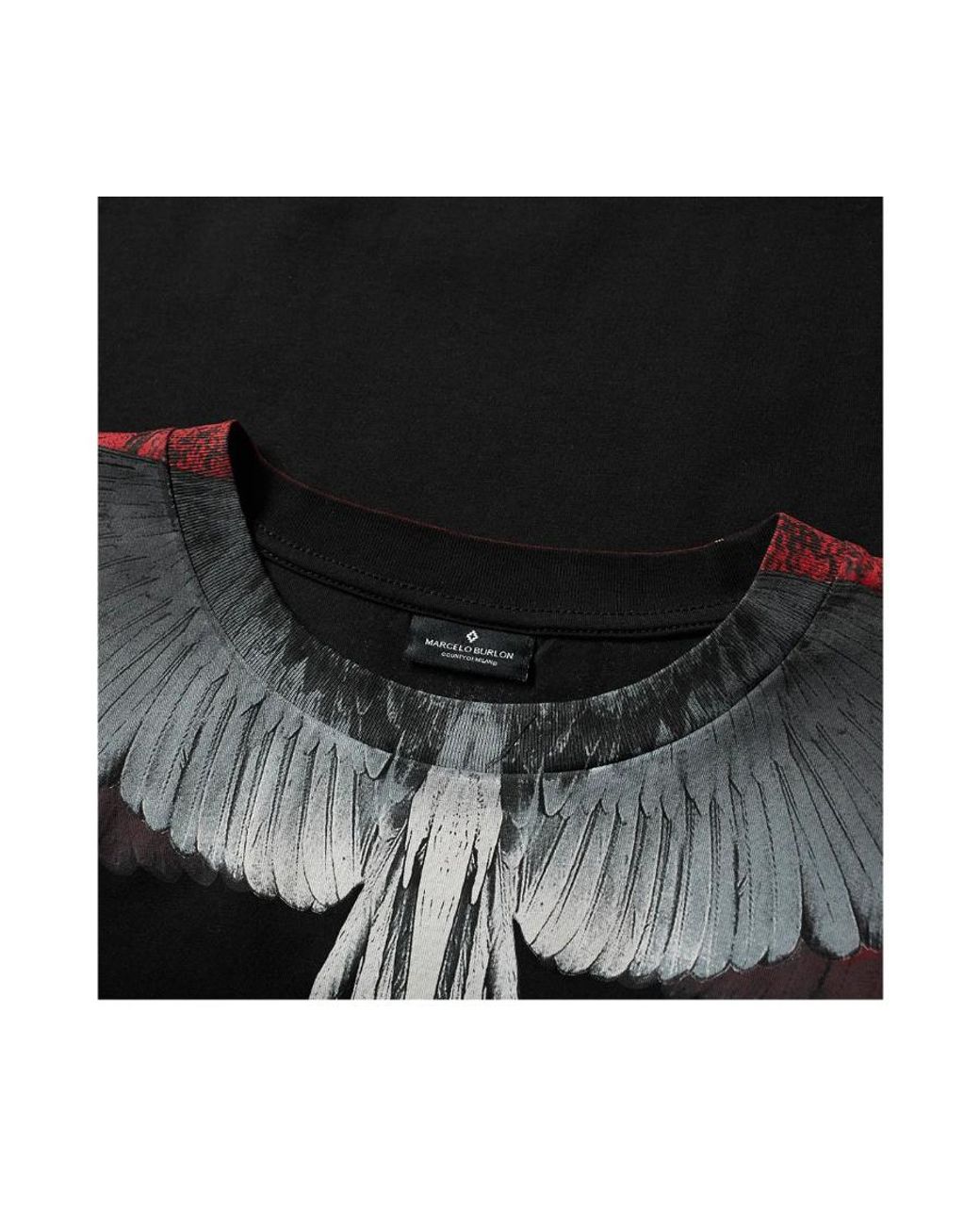 Marcelo Burlon Black Printed Long-Sleeved T-Shirt for men