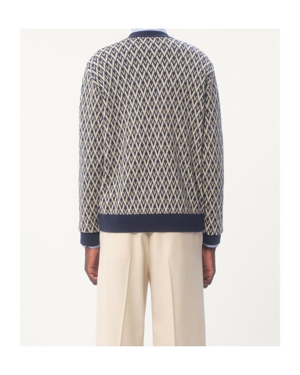 Valentino Gray Toute La V Crewneck Jumper for men