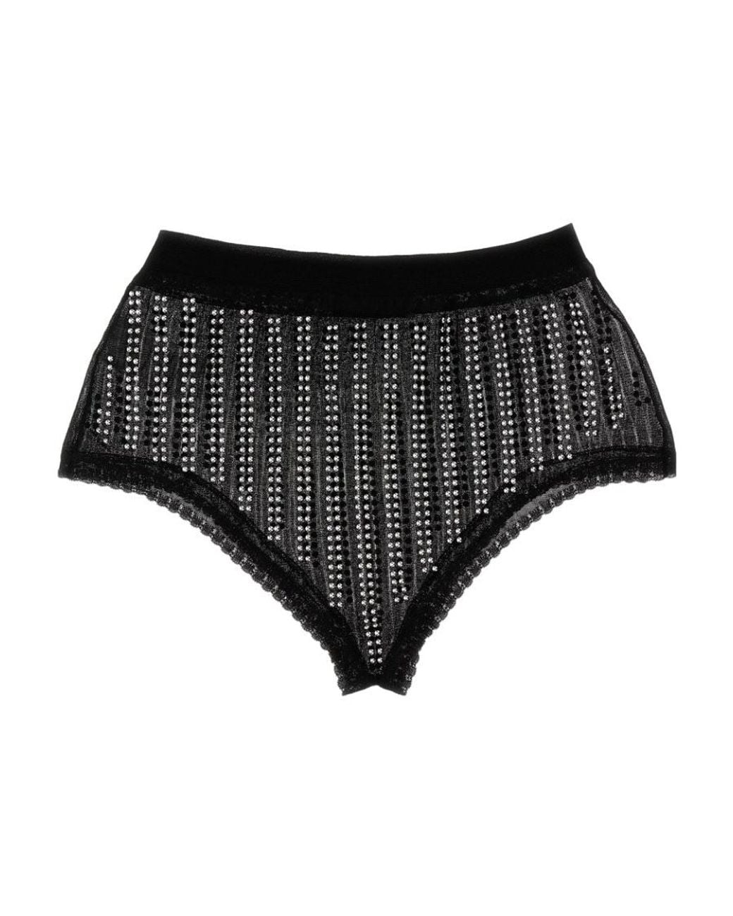 Rabanne Black Bead Embellished Stetched Briefs