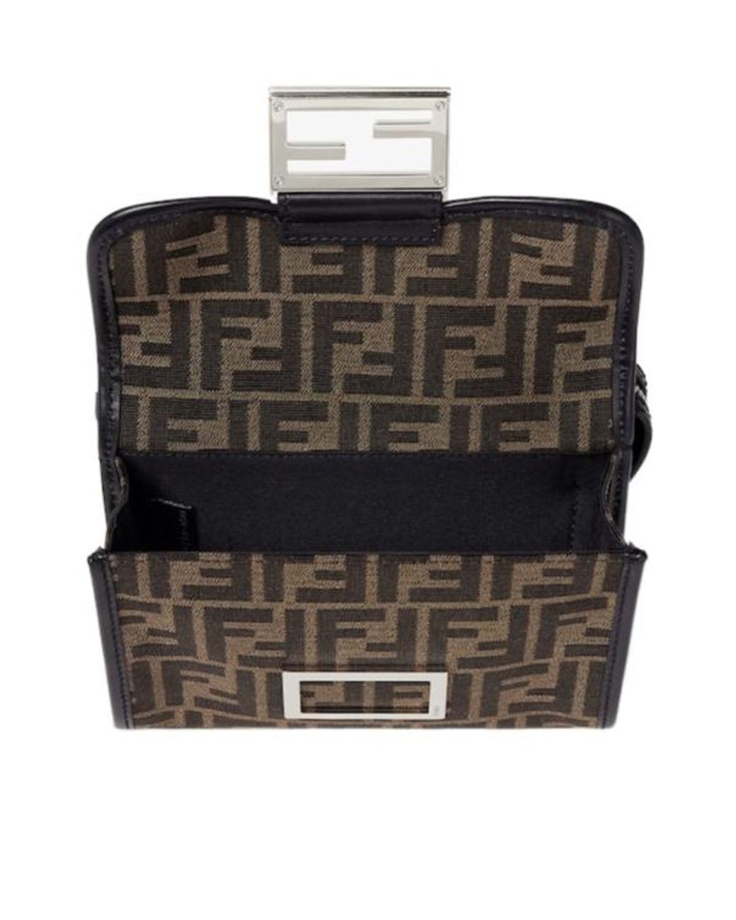 Fendi Black Double Baguette Ff Jacquard Crossbody Bag for men