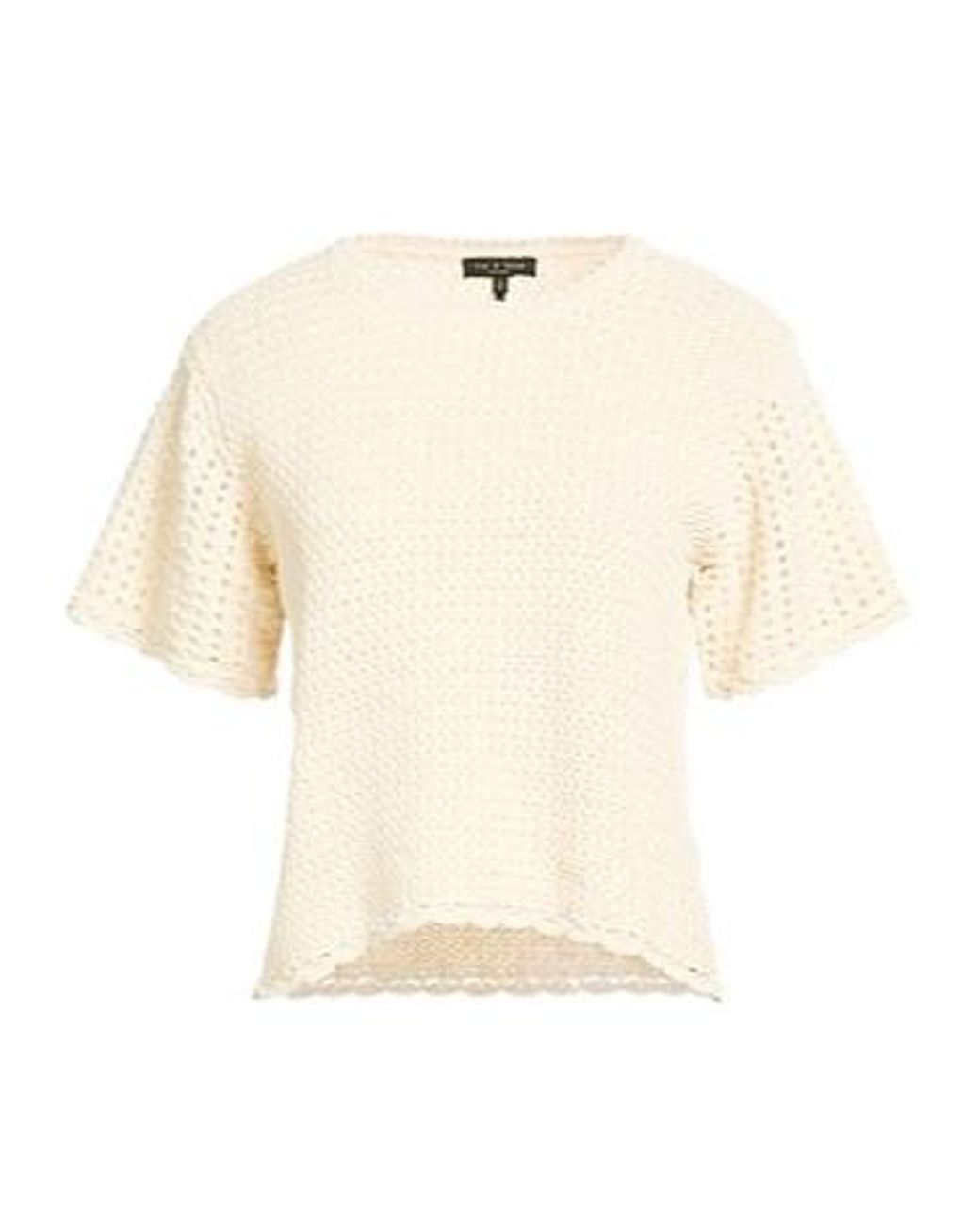 Rag & Bone White Knitted Short-Sleeved Top