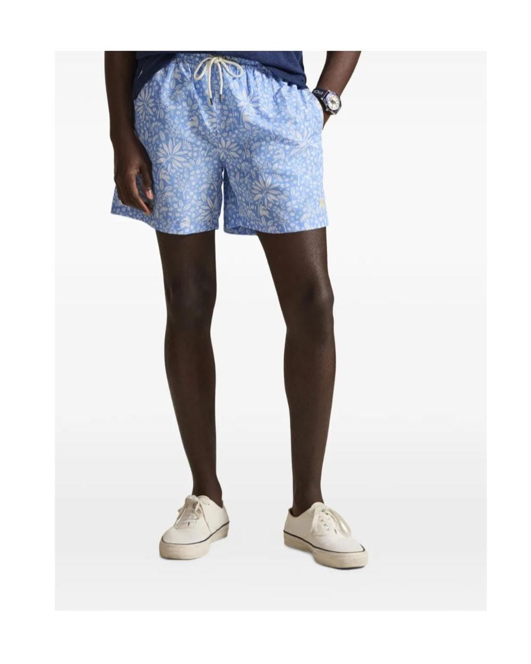Polo Ralph Lauren Blue Floral Drawstring Swim Shorts for men