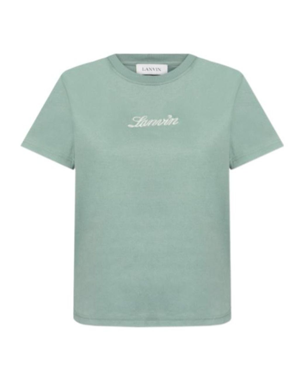 Lanvin Green Logo Embroidered Crewneck T-Shirt