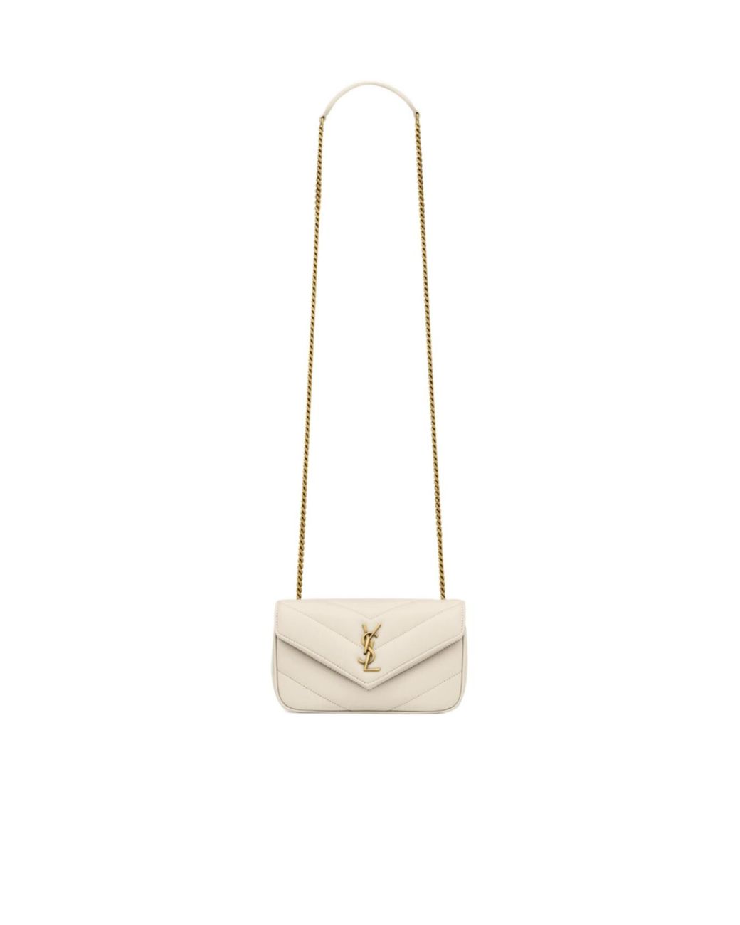 Saint Laurent Metallic Loulou Logo Plaque Mini Shouler Bag