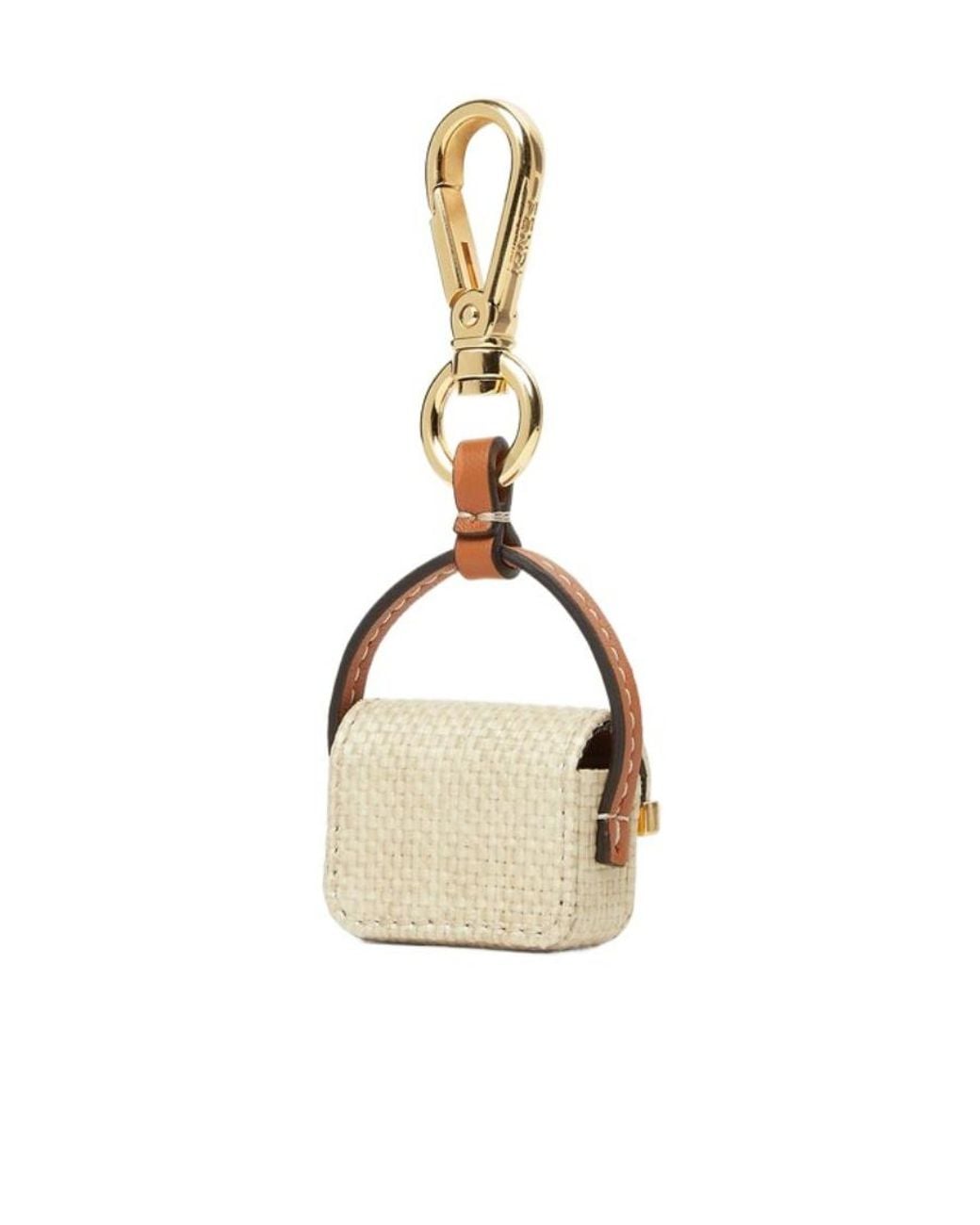 Fendi Metallic Natural Raffia Charm