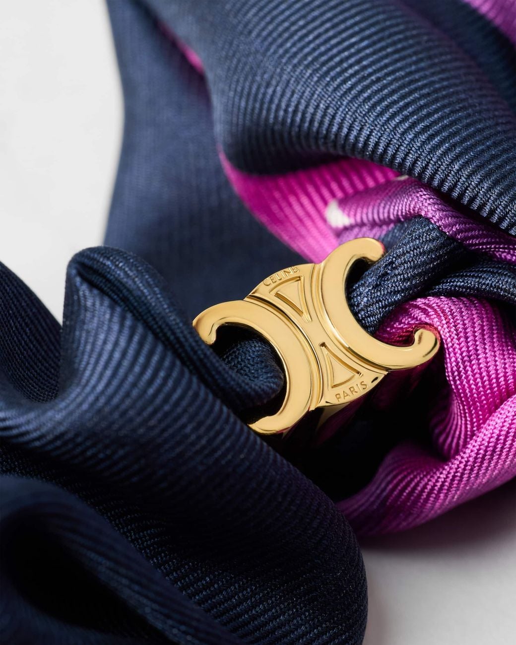 Céline Blue Weaved Ribbons Scrunchy