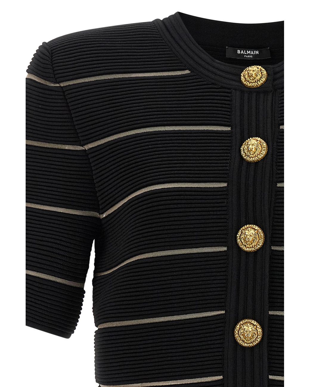 Balmain Black Cropped Cardigan