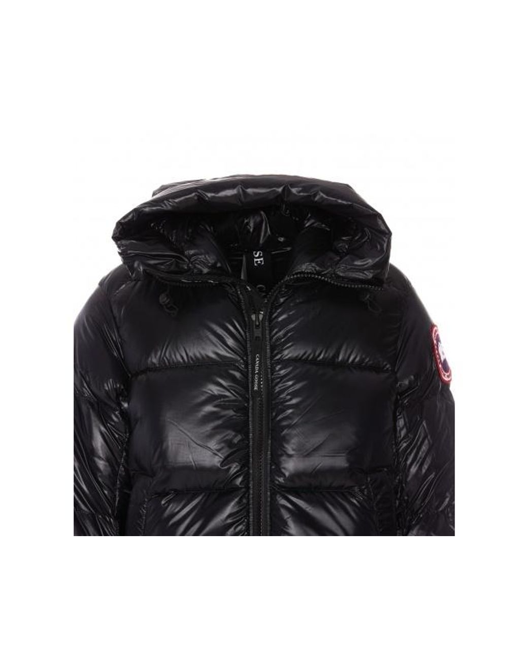 Canada Goose Black Logo Long-Sleeved Down Jacket for men