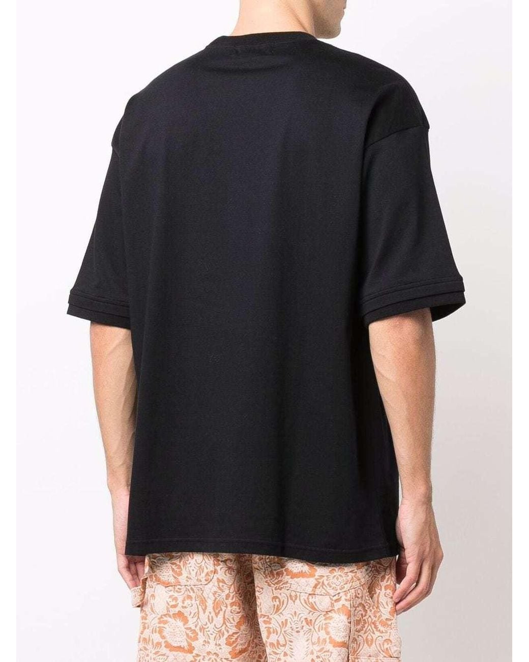 Ambush Black Chain Collar Detailed Crewneck T-Shirt for men