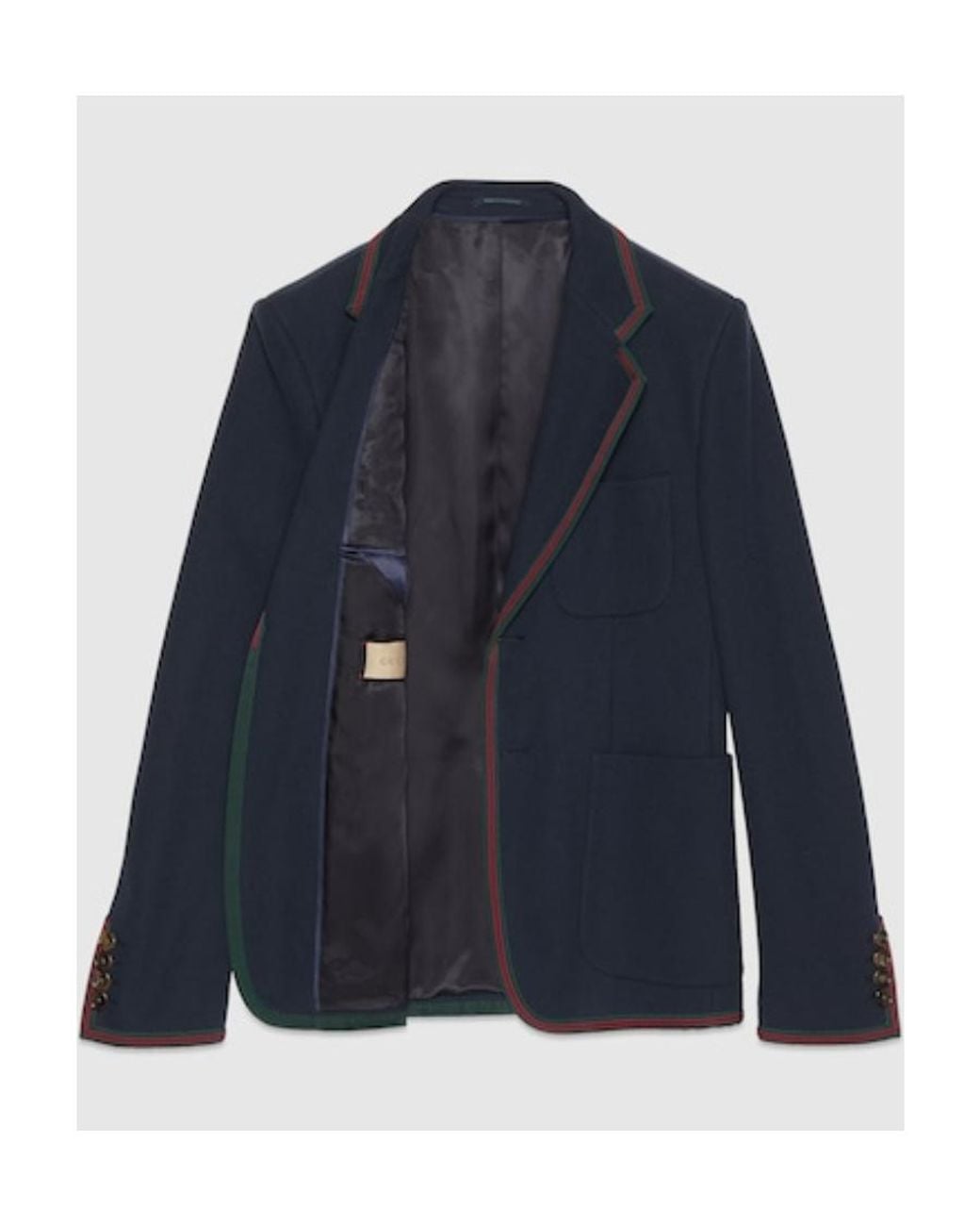 Gucci Blue Web Detailed Jersey Jacket for men
