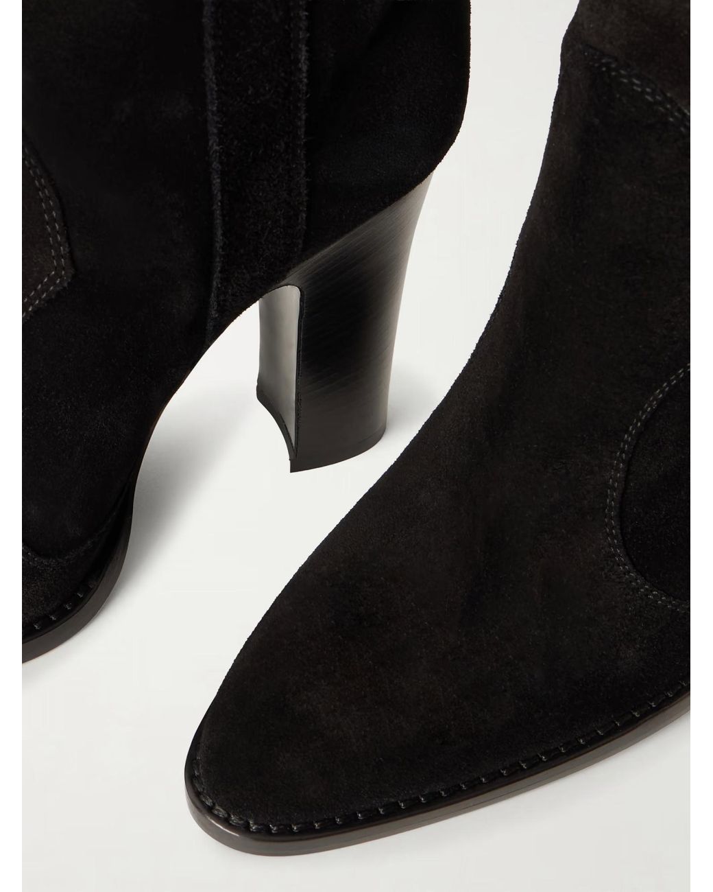 Paris Texas Black Solid Color Suede Knee Boots