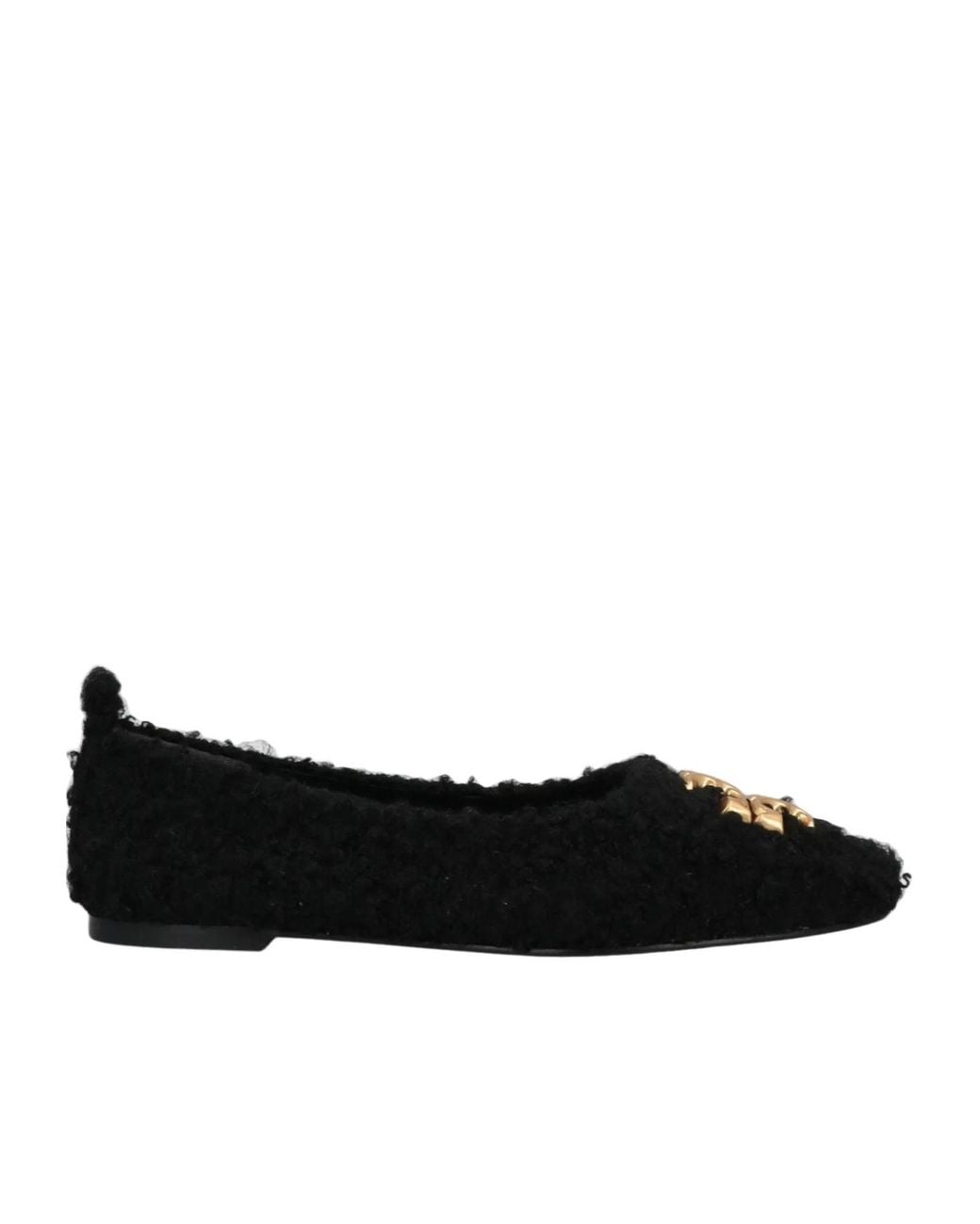 Tory Burch Black Plain Colour Ballet Flats