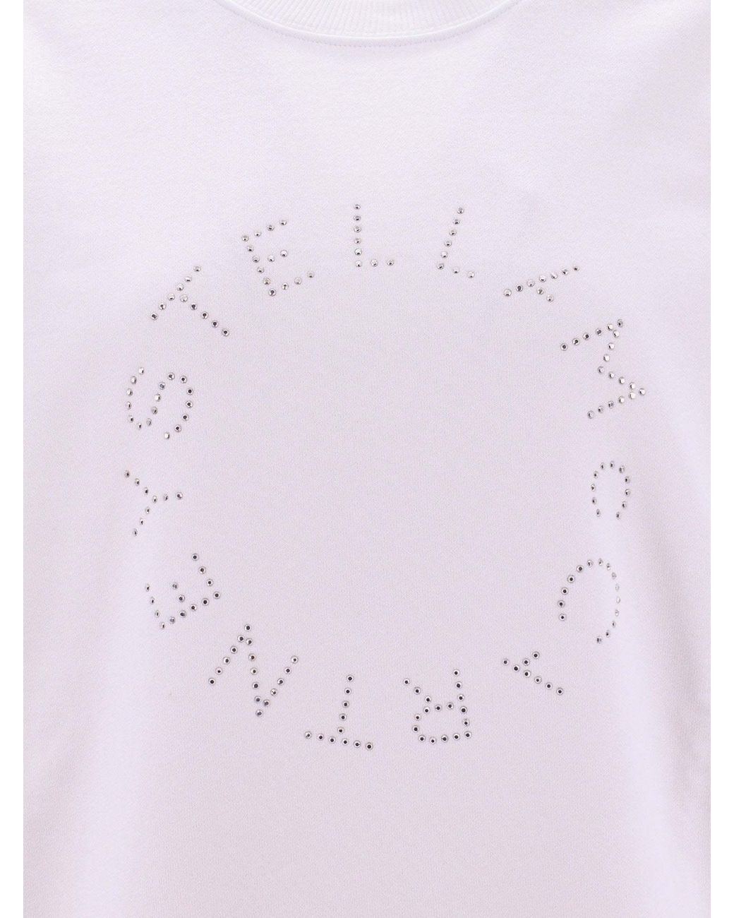 Stella McCartney White Logo Embellished Crewneck Sweatshirt