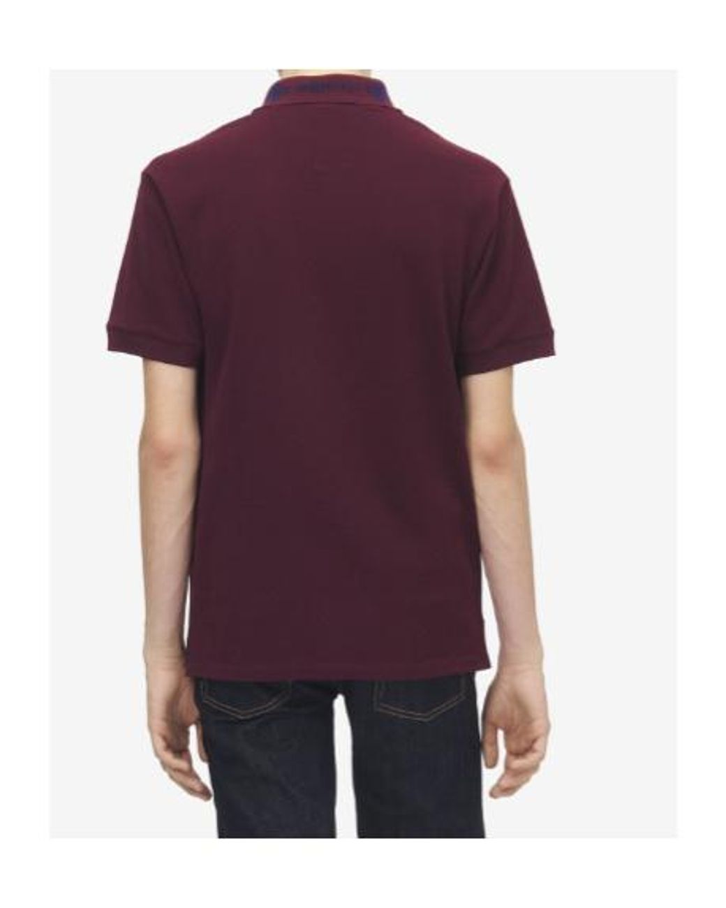 McQueen Purple Logo Collar Short Sleeved Polo Shirt for men