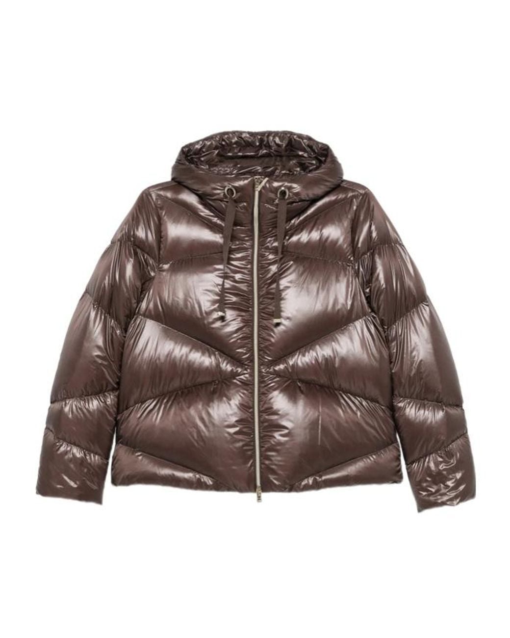 Herno Brown Quilted Zip-Up Down Jacket