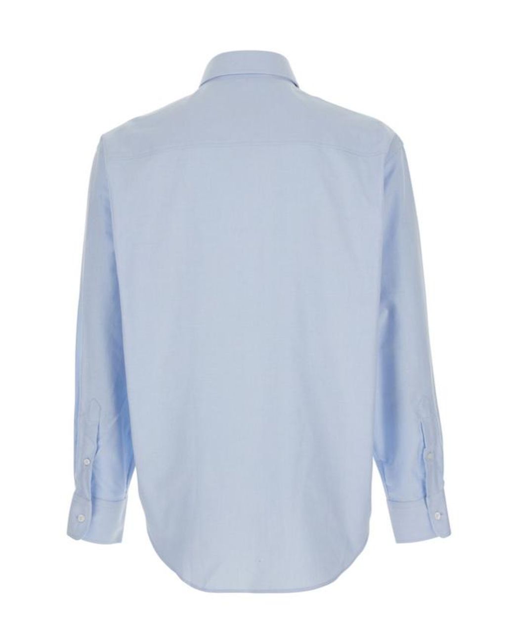 AMI Blue Ami Logo Embroidered Long-Sleeve Shirt for men