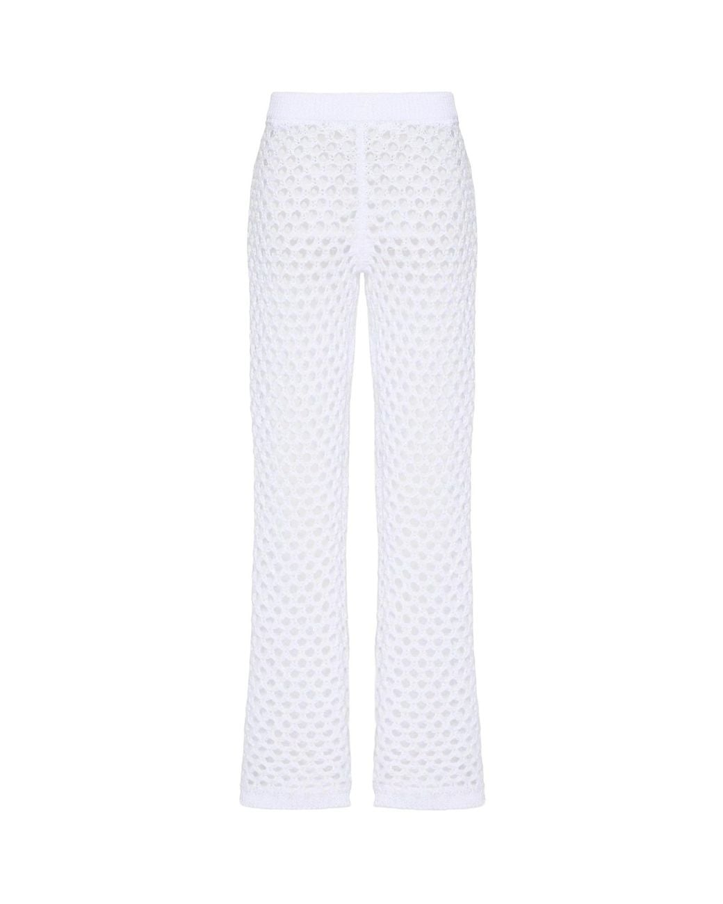 Valentino White Flared Knitted Pants