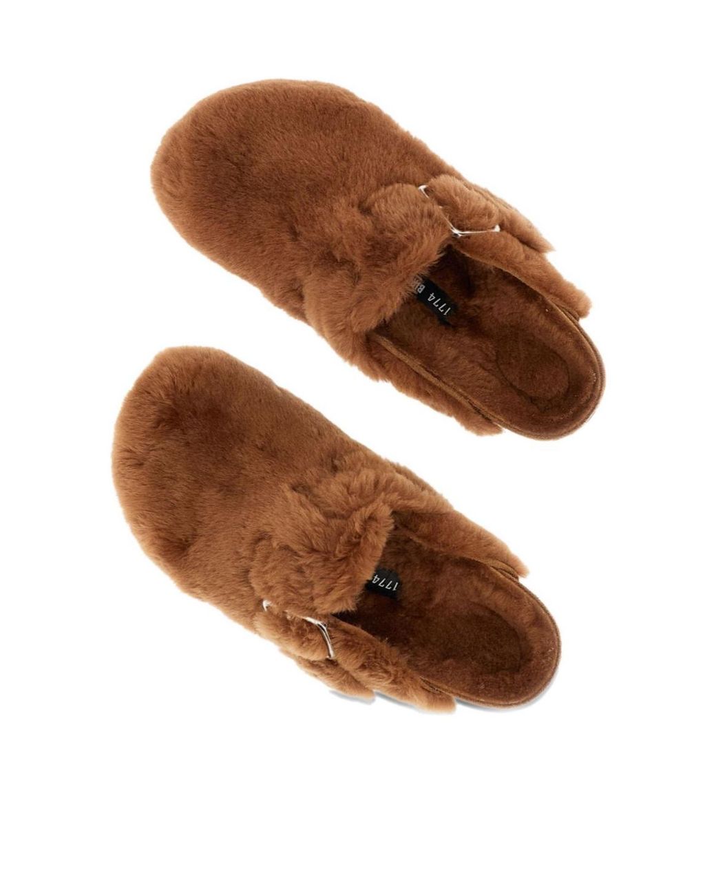 Birkenstock Brown Boston Lamb Fur Flat Shoes