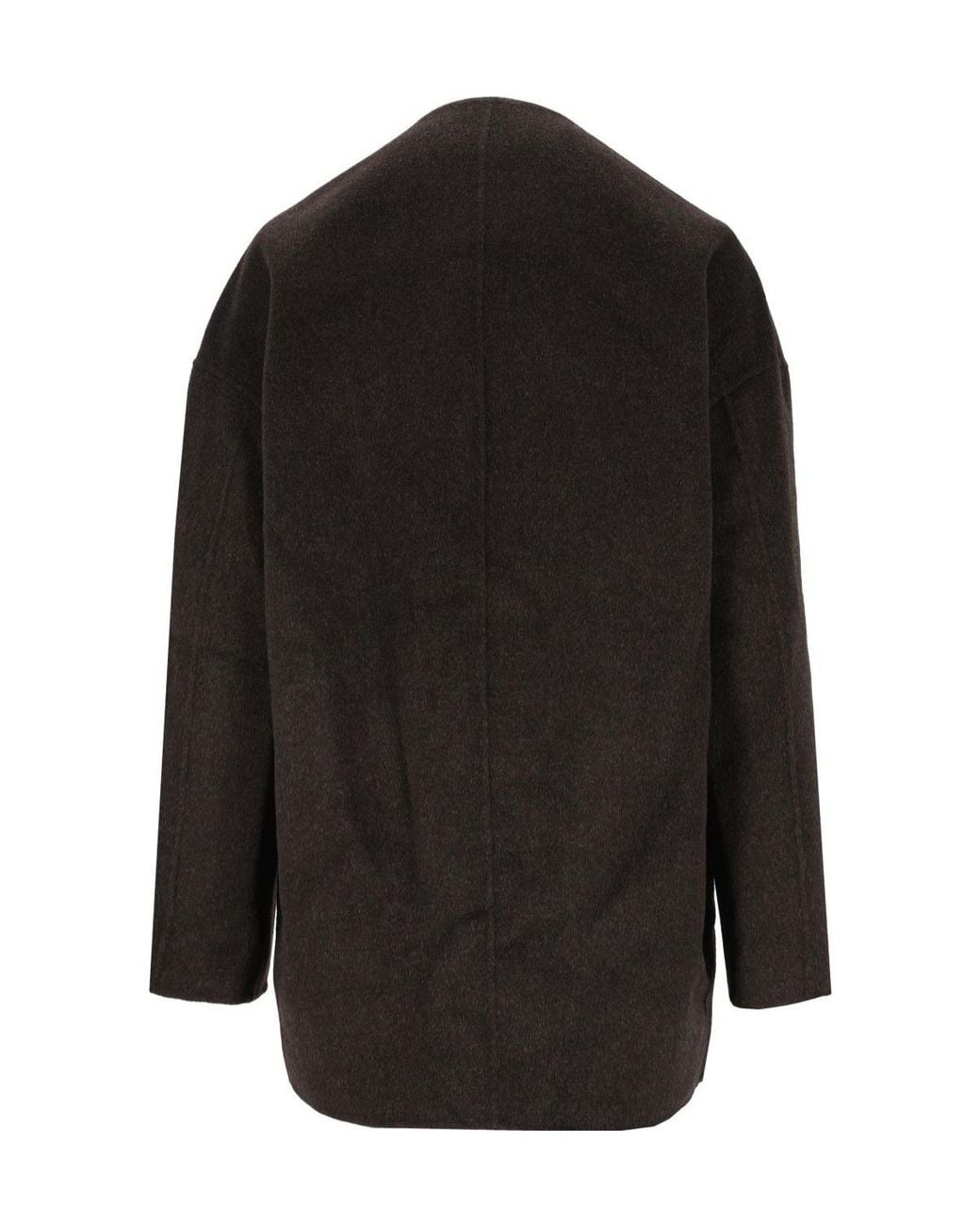 Loulou de Saison Black Single-Breasted Crewneck Coat
