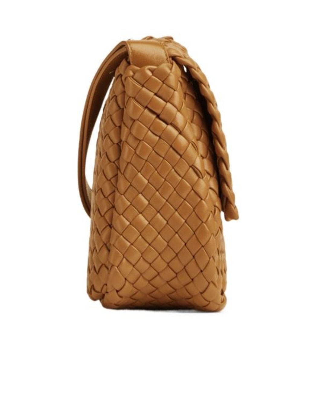 Bottega Veneta Brown Cobble Intrecciato Foldover Top Shoulder Bag