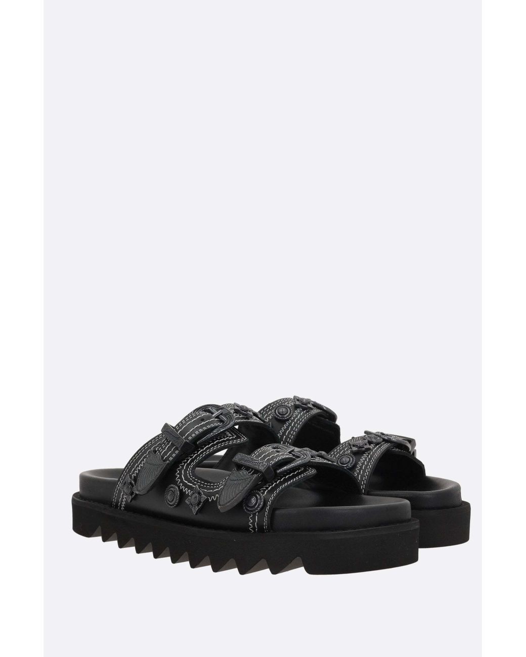 Toga Black Buckle Detailed Sandals