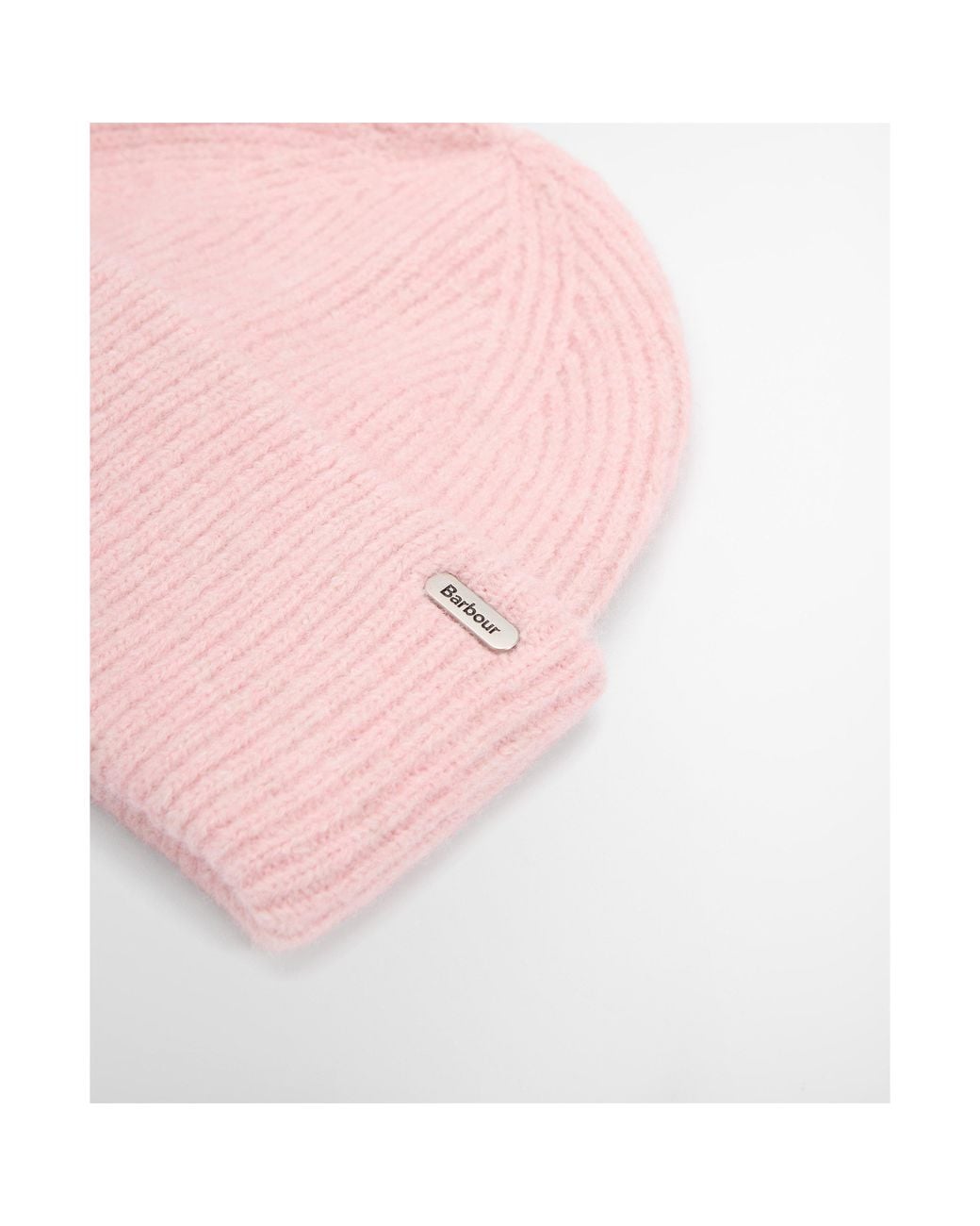 Barbour Pink Light Ribbed Knit Beanie