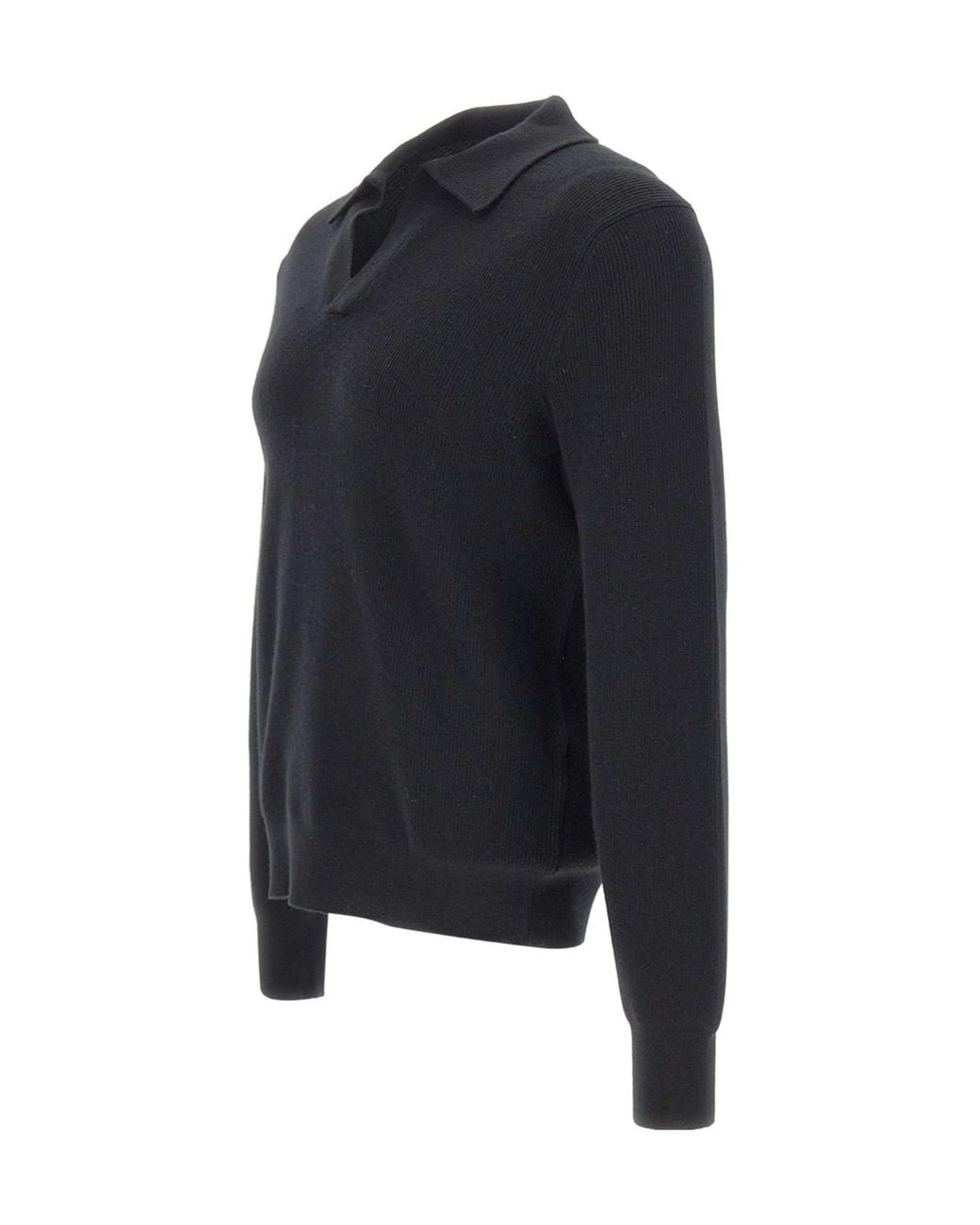 Gran Sasso Blue Ribbed Long Sleeve Polo Shirt for men