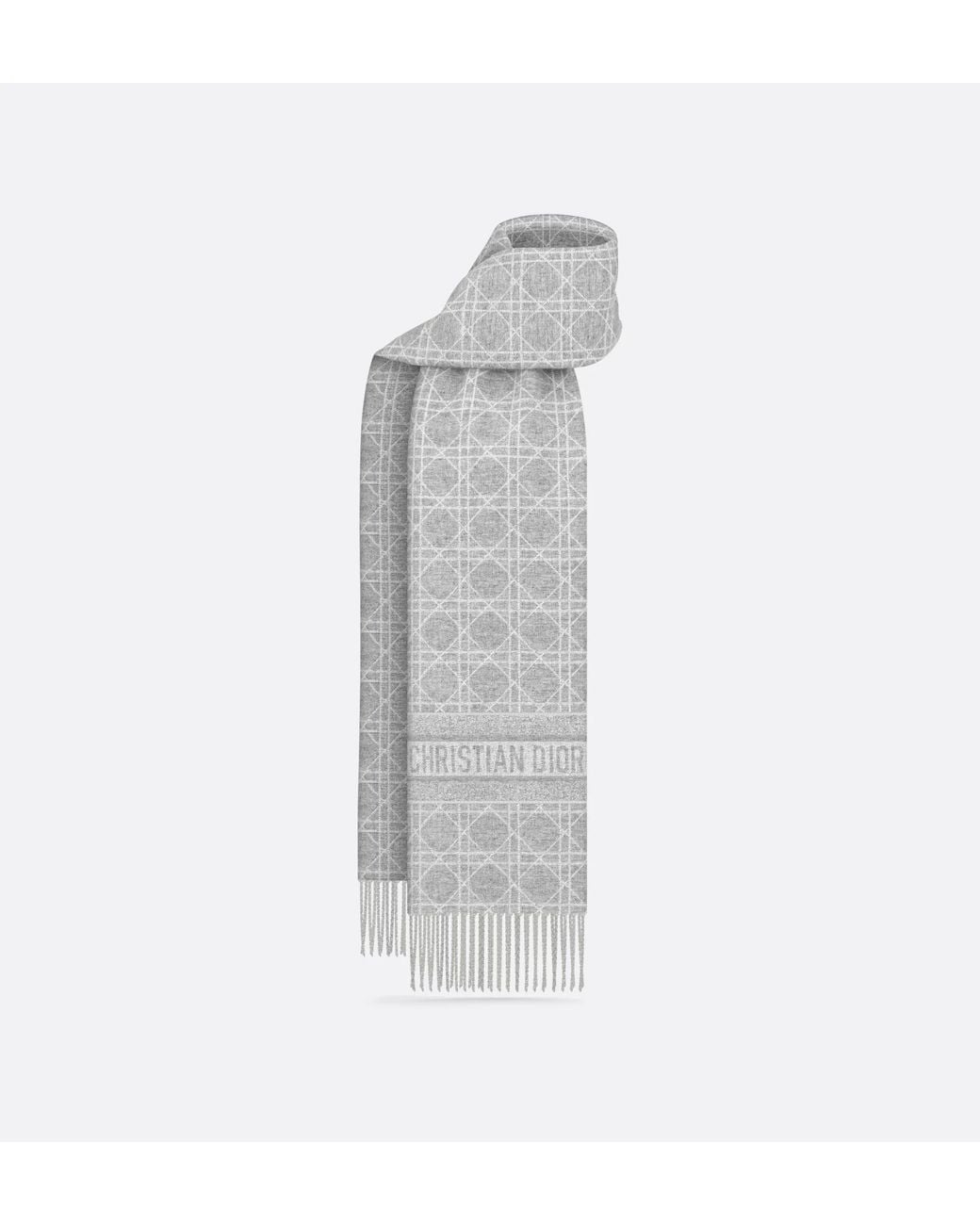 Dior White Cannage Scarf