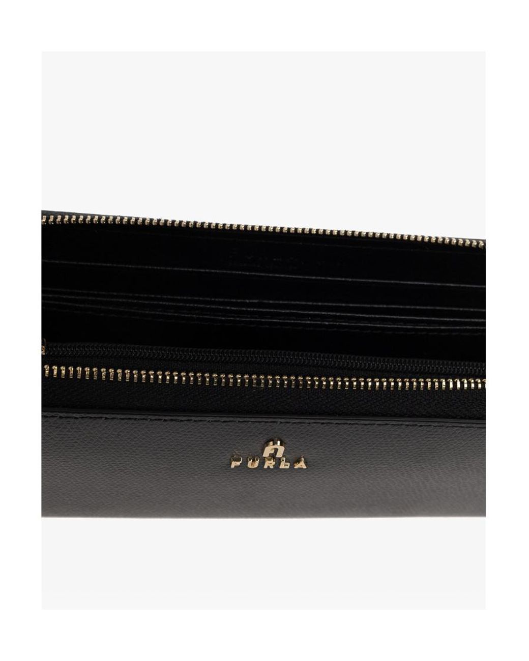 Furla Black Camelia Zipped Wallet