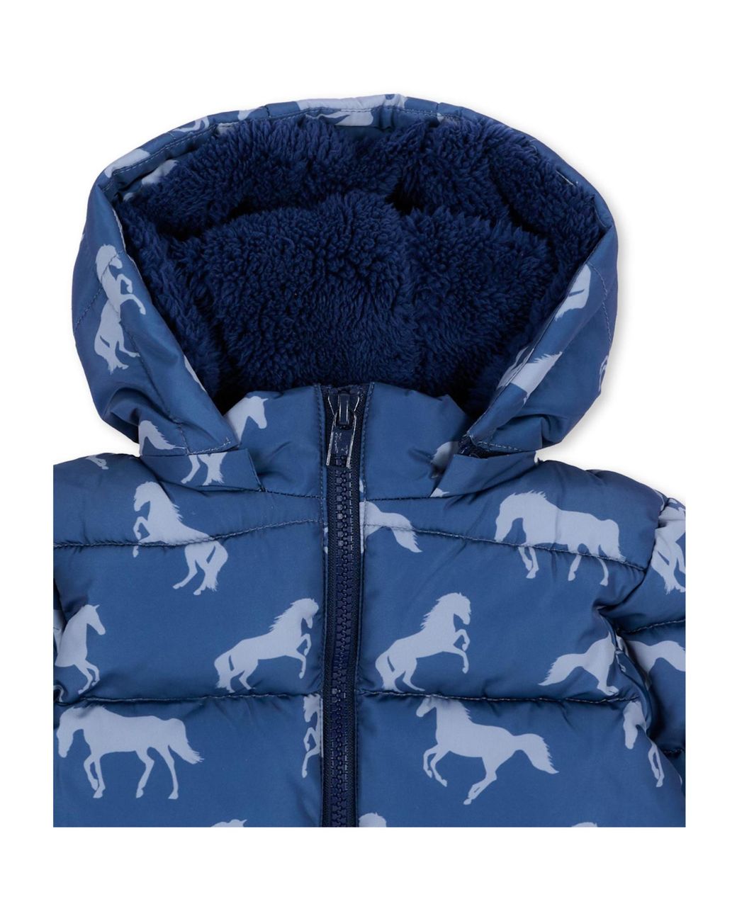 Stella McCartney Blue Horse-Print Padded Jacket