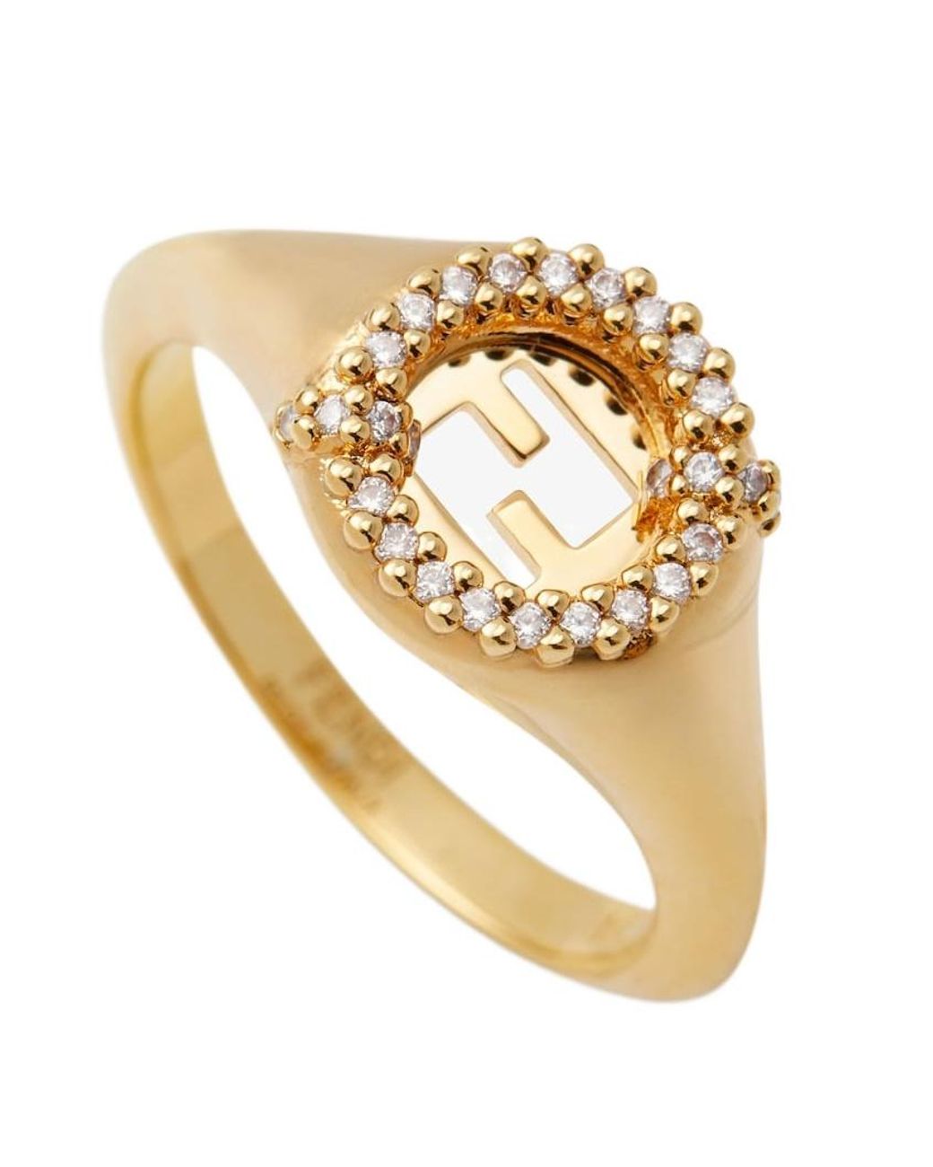 Fendi Metallic Everround Embellished Ring