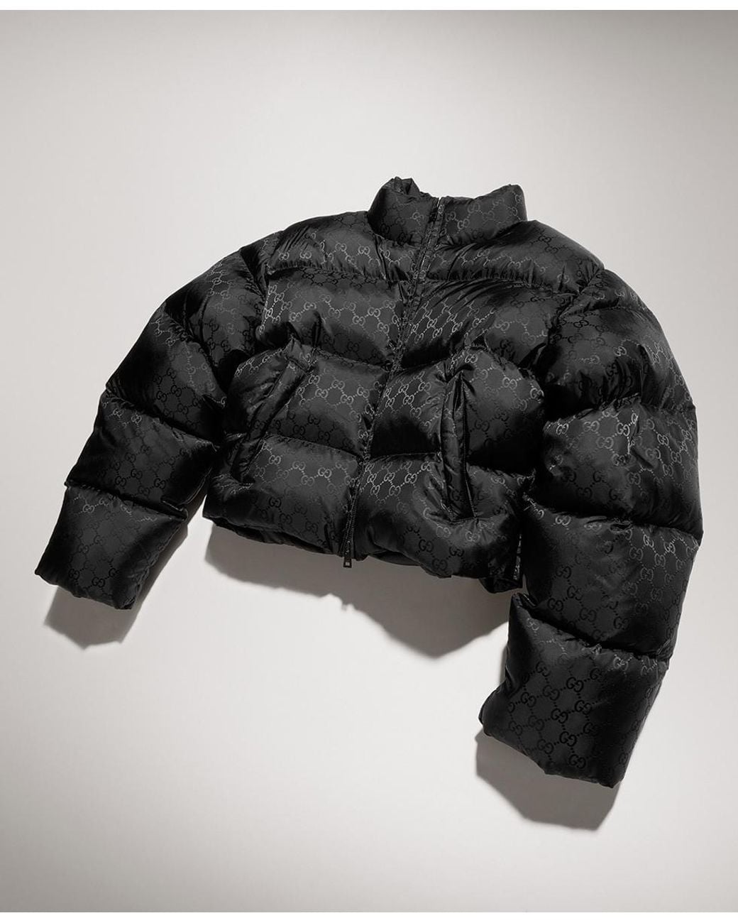 Gucci Black Gg Regular-Fit Padded Jacket