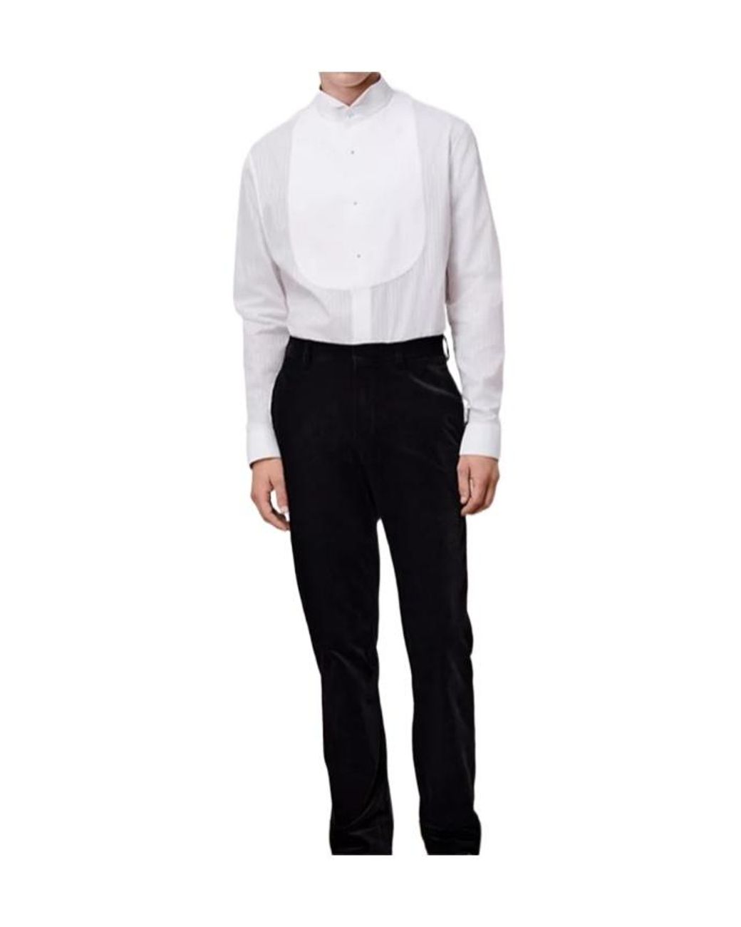 Dior White Tuxedo Shirt With Wing Collar for men