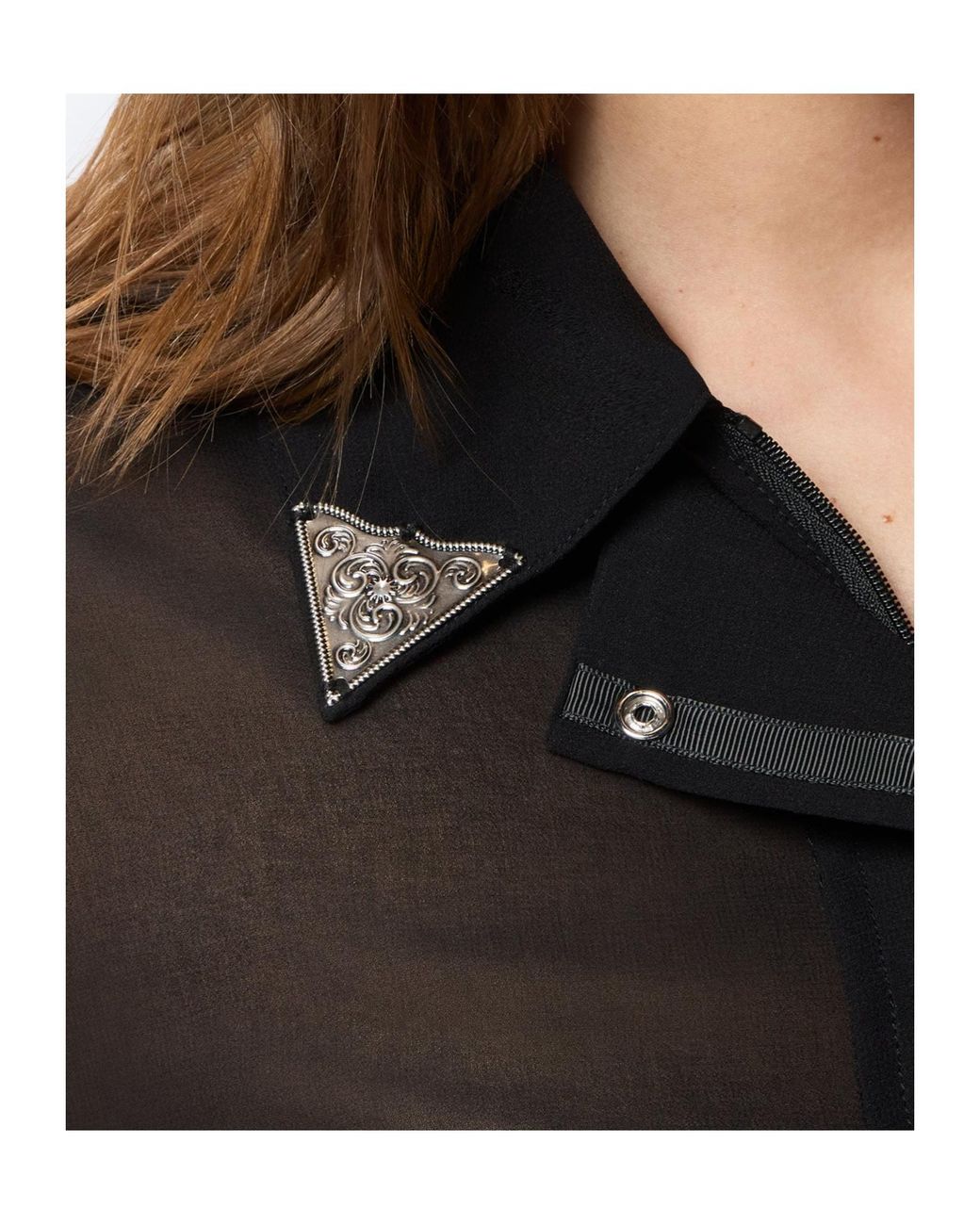 Pinko Black Semi-Sheer Shirt