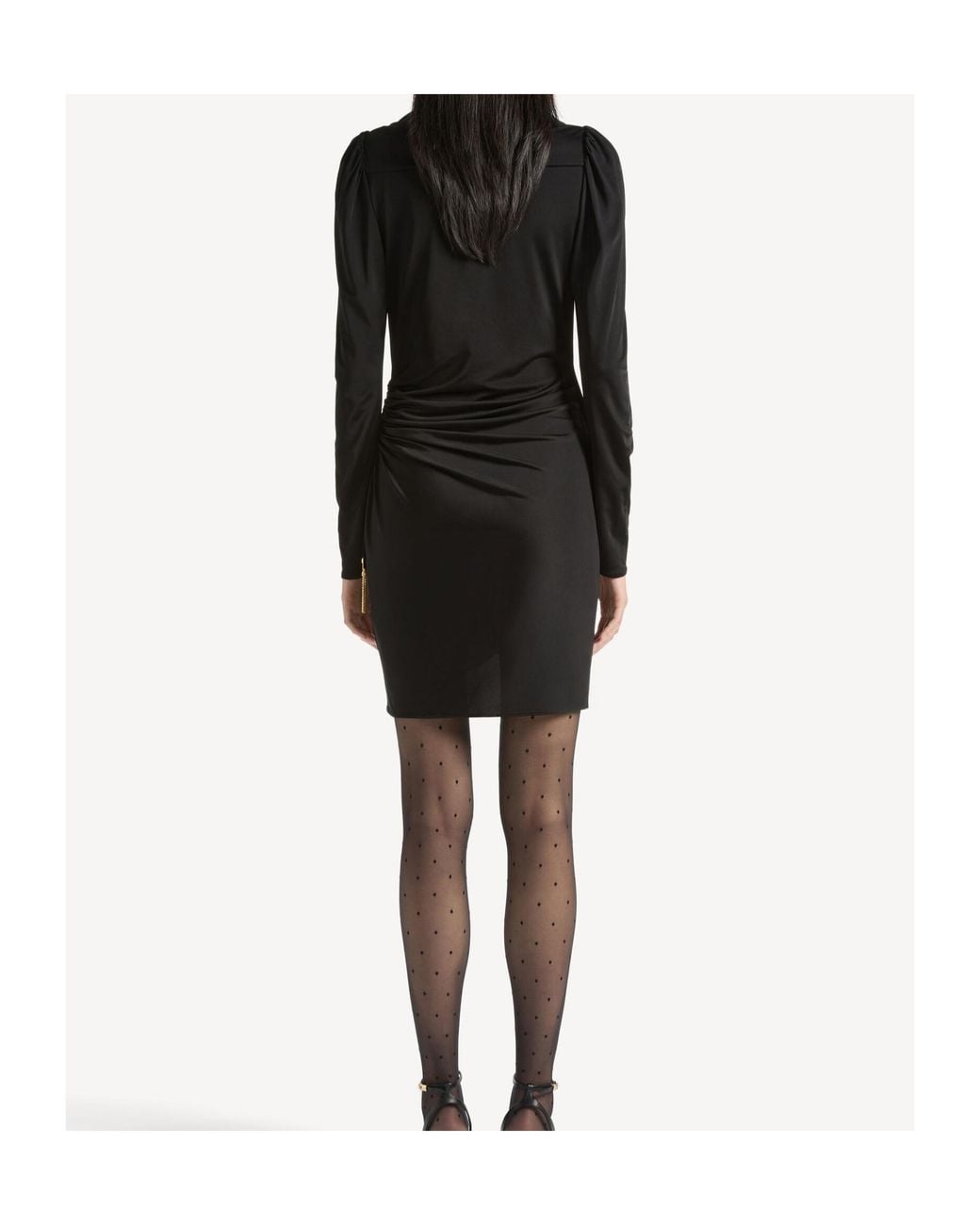 Balmain Black Draped Jersey Mini Dress