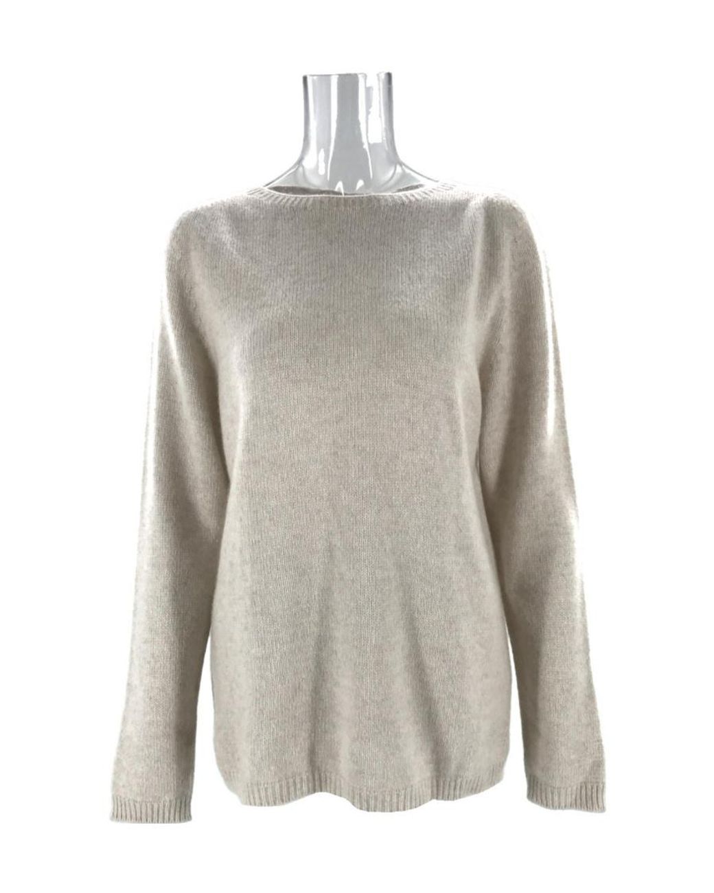 Max Mara Natural Round-Neck Long-Sleeved Sweater