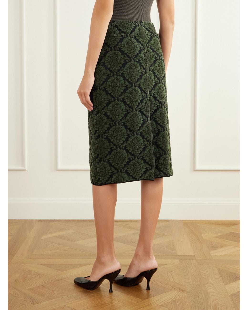 ShuShu/Tong Green Jacquard Skirt