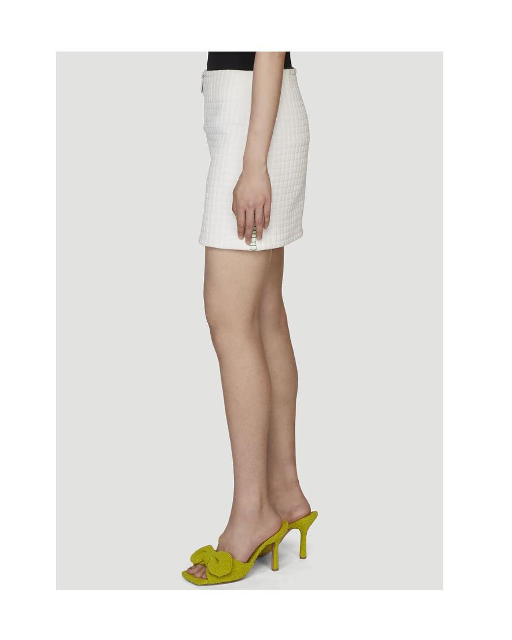 Bottega Veneta White Contrast Stitching Mini Skirt