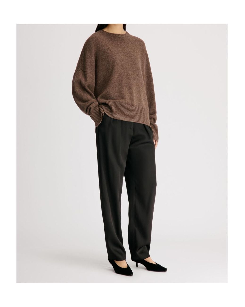Loulou de Saison Brown Anton Crewneck Knitted Jumper