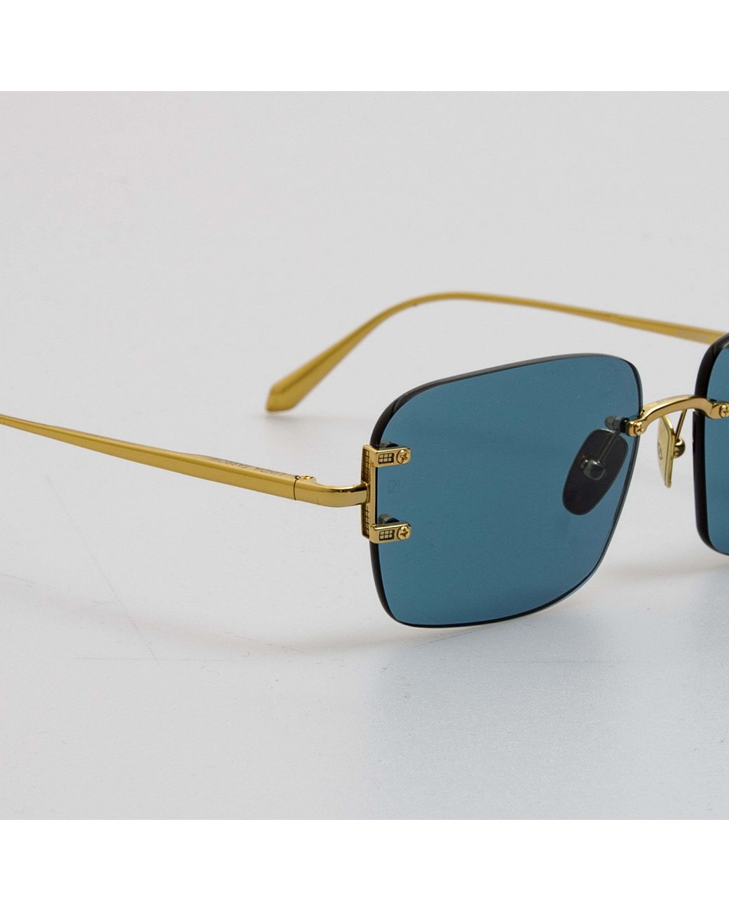 Linda Farrow Blue Sasha Rectangle Frame Sunglasses for men