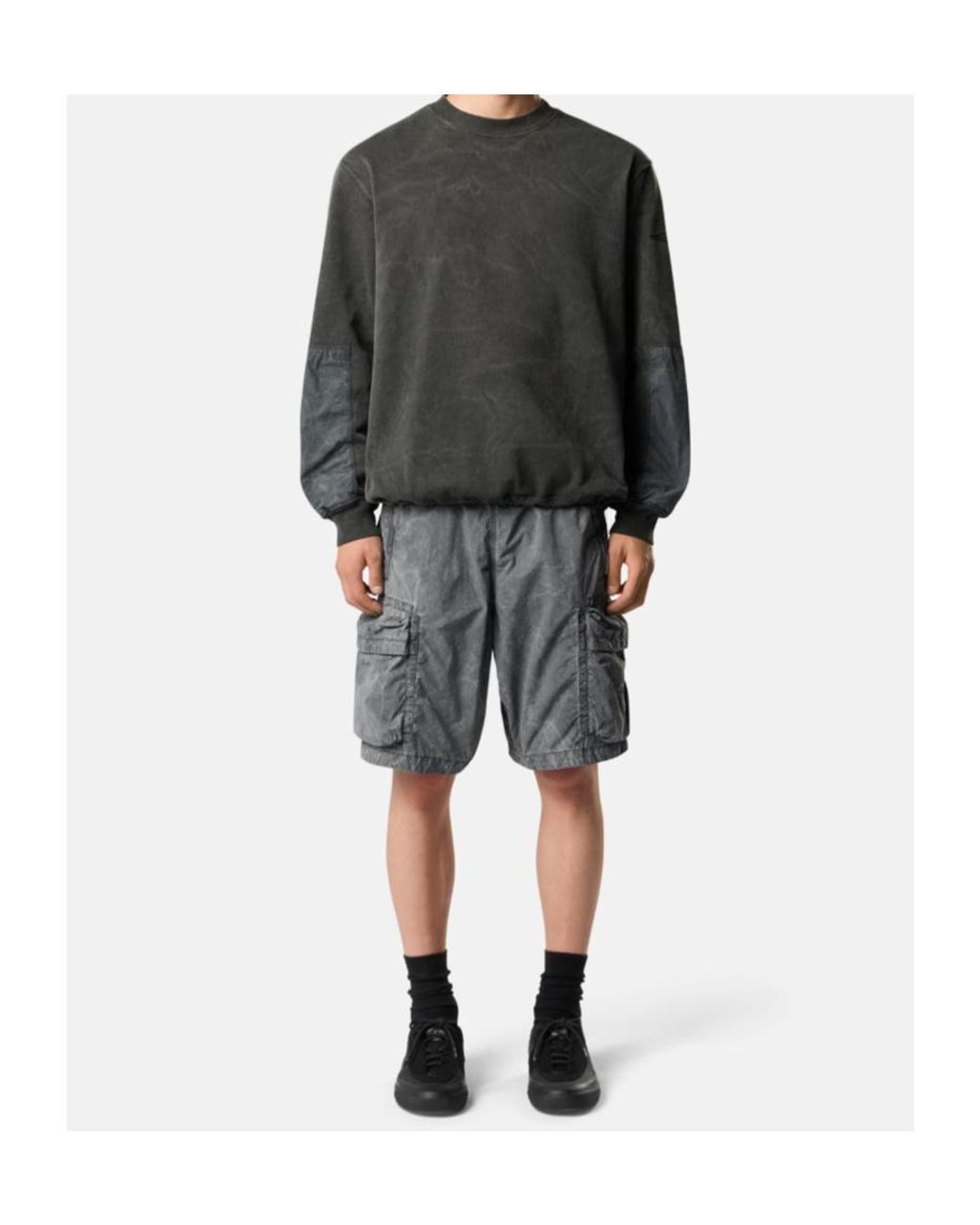 Stone Island Gray Oversized-Fit Crewneck Sweatshirt for men