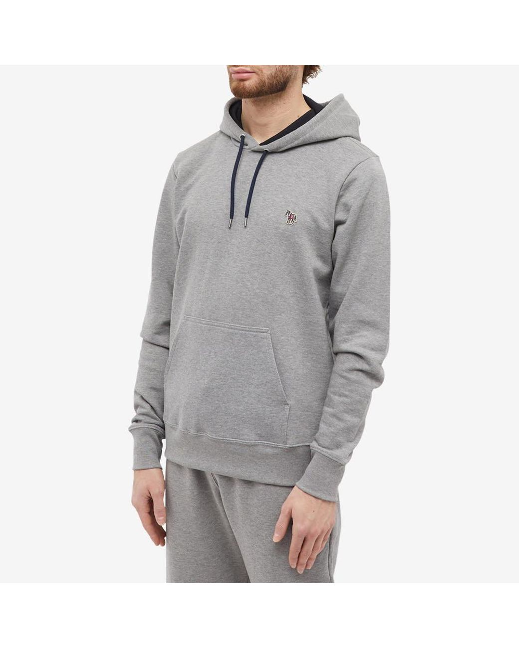 Paul Smith Gray Ps ポール スミス ゼブラ パッチ ドローストリング パーカー for men